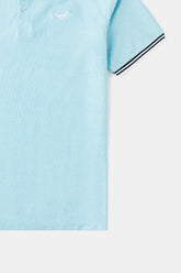 Contrast Collar Polo Shirt - Pacific